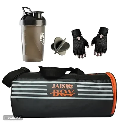 Gym Bag Shoe Compartment Shoulder with Gym Shaker Protein Sipper high Quality Gym Gloves-thumb0