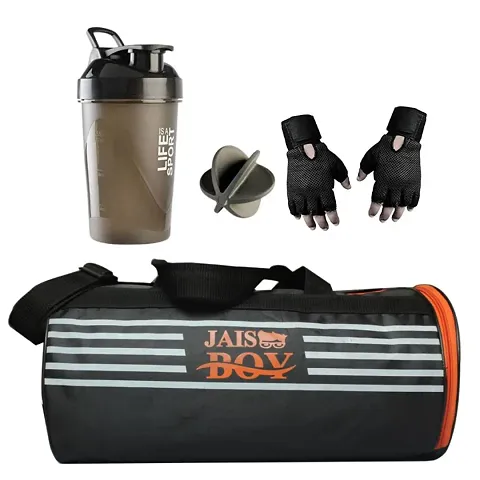 Gym Bag Shoe Compartment Shoulder with Gym Shaker Protein Sipper high Quality Gym Gloves