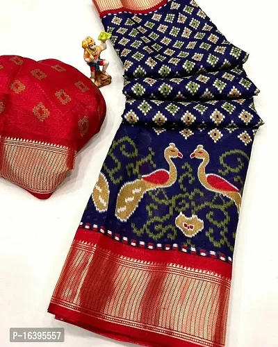 Women Stylish Printed Saree with Blouse piece