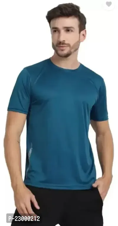 Stylish Men Cotton Blend Round Neck T-Shirt-thumb0