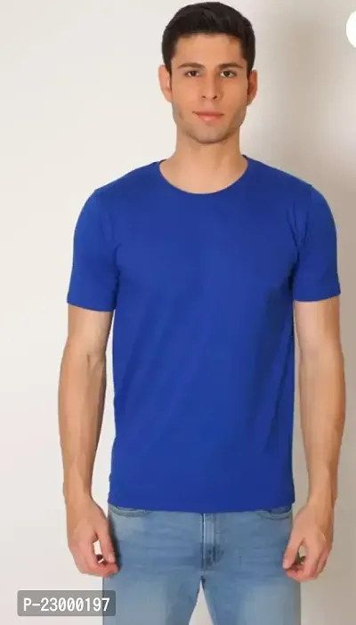 Stylish Men Cotton Blend Round Neck T-Shirt