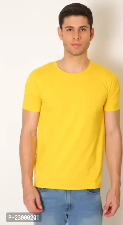 Stylish Men Cotton Blend Round Neck T-Shirt-thumb0