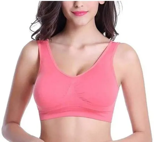 Stylish Fancy Linen Solid Sports Bras For Women Pack Of 1