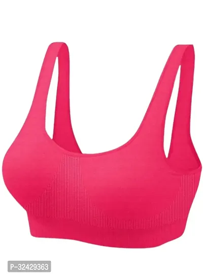 Stylish Pink Cotton Solid Bra For Women