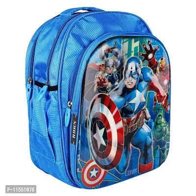 RBRN Captain America 3D Effect Blue Polyester School Bag for Boy's-thumb2