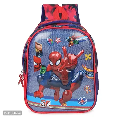 STYLBASE Muskan Creation Kid's Soft Fabric Trends Spider Man 3D Character Embossed School Bag (Multicolour)