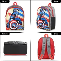 Stylbase Avenger Captain Ameica25 liters Grey School Bag | Casual Backpack for Boys  Girls, Kid's Backpack-thumb1