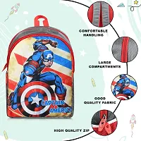 Stylbase Avenger Captain Ameica25 liters Grey School Bag | Casual Backpack for Boys  Girls, Kid's Backpack-thumb4