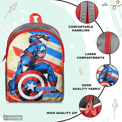 Stylbase Avenger Captain Ameica25 liters Grey School Bag | Casual Backpack for Boys  Girls, Kid's Backpack-thumb5