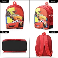 Stylbase Polyester Racing Car Red Bag for Boys Kids Cartoon Print School Bag for Play Ukg Nursery 1st Class Kids Waterproof School Bag - 14 inch-thumb3