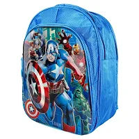 RBRN Captain America 3D Effect Blue Polyester School Bag for Boy's-thumb2