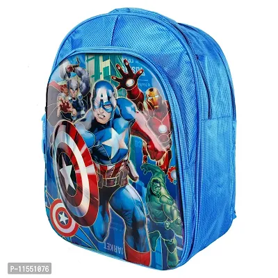 RBRN Captain America 3D Effect Blue Polyester School Bag for Boy's-thumb3