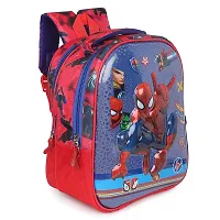 STYLBASE Muskan Creation Kid's Soft Fabric Trends Spider Man 3D Character Embossed School Bag (Multicolour)-thumb2