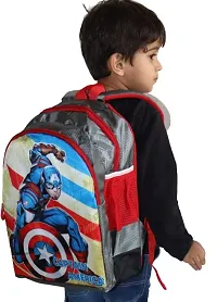 Stylbase Avenger Captain Ameica25 liters Grey School Bag | Casual Backpack for Boys  Girls, Kid's Backpack-thumb3