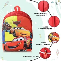 Stylbase Polyester Racing Car Red Bag for Boys Kids Cartoon Print School Bag for Play Ukg Nursery 1st Class Kids Waterproof School Bag - 14 inch-thumb2