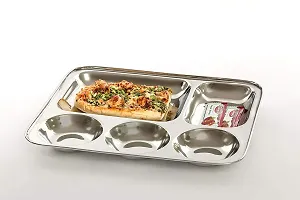 Stylbase Stainless Steel Dinner Plate/Thali with Rectangle Compartments (2)-thumb3
