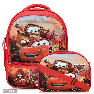 Stylbase Kids Car Small School Bag with Duffel Bag 14 Inches 3D Character Embossed School Bag combo