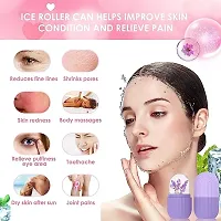 Facial Ice Roller For Glowing  Tighten Skin Reusable Silicone Ice Roller Manual 3D Roller Massager Face-lift Wrinkle Remover Facial Massage Massager (Multicolor)-thumb3