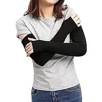 SR TRADERS Arm Sleeves full Stretchable For Unisex Adults Kids Sun Burn Skin Tan For Driving Cycling Tennis Cricket Football Golf Outdoor Gym Cycling Riding. (FREE SIZE, BLACK)-thumb4