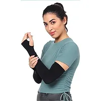 SUNBURN UV PROTECTED ICY COOL  REFRESHING LETS SILIM GLOVES FOR MEN  WOMEN, COLOR {BLACK} PAIR OF 1-thumb2