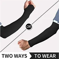 SUNBURN UV PROTECTED ICY COOL  REFRESHING LETS SILIM GLOVES FOR MEN  WOMEN, COLOR {BLACK} PAIR OF 1-thumb1