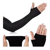 Men and women Sun protection cotton arm sleeve Unisex summer, Winter arm protective Sports cricket, Football rider accessories skin sunburn protector Gym seleves elbow Full cover-thumb2