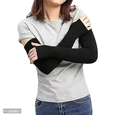 Take N Shine - UV Protection Finger Cut Cooling Arm Sleeves for Men  Women Sunblock, Sports, Running, Golf, Cycling, Driving, Fishing, dust  Pollution Protection ,Long Arm Cover Sleeves-thumb4