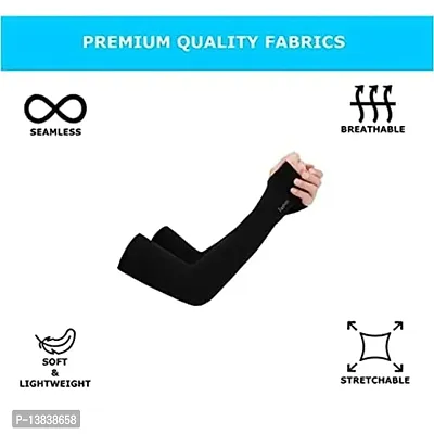 SUNBURN UV PROTECTED ICY COOL  REFRESHING LETS SILIM GLOVES FOR MEN  WOMEN, COLOR {BLACK} PAIR OF 1-thumb4