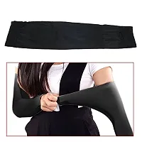 EXCLAreg; Unisex Nylon Finger-Less Arm Sleeves with Thumb Hole (Black)-thumb1