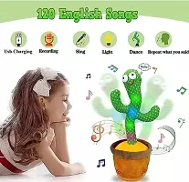 SHAIKH COLLECTION  Dancing Cactus Toy, Wriggle  Singing for Babies  Kids, Plush Electronic Toys, Voice Recording Repeats(Green/Brown)-thumb1