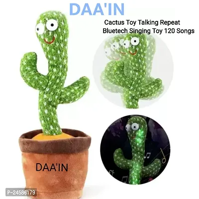 SHAIKH COLLECTION Dancing Cactus Repeats What You Say,Electronic Plush Toy with Lighting,Singing Cactus Recording and Repeat Your Words for Education Toys (Green)-thumb0