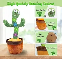SHAIKH COLLECTION Dancing Cactus Repeats What You Say,Electronic Plush Toy with Lighting,Singing Cactus Recording and Repeat Your Words for Education Toys (Green)-thumb2