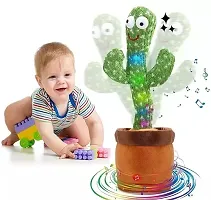 SHAIKH COLLECTION Dancing Cactus Repeats What You Say,Electronic Plush Toy with Lighting,Singing Cactus Recording and Repeat Your Words for Education Toys (Green)-thumb1