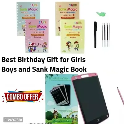SHAIKH COLLECTION Kids Toys LCD Writing Tablet 8.5Inch E-Note Pad Best Birthday Gift for Girls Boys and Sank Magic Book Practice Copybook, (4 Book +1 Pen +10 Refill) {Combo Pack}-thumb3