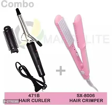 combo of Hair curler 471-B and 8006 hair crimper for perfect hair styling-thumb0