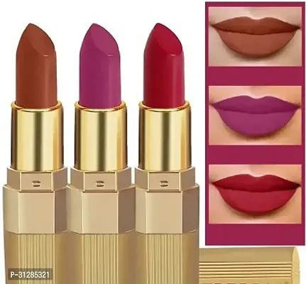 2 in 1 Long Lasting Matte Lipstick Pack Of 3-thumb0