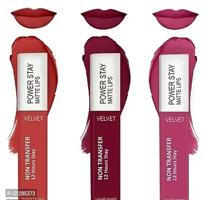 2 in 1 Long Lasting Matte Lipstick Pack Of 3-thumb0