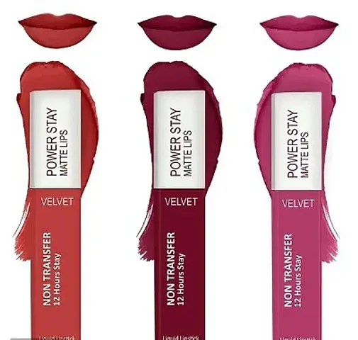 ForSure® Liquid Matte Lipstick Waterproof - Power Stay Lipstick combo of 3 (Upto 12 Hrs Stay)