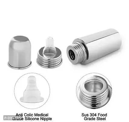 Stainless Steel Feeding Bottle with Feeder and Teether-thumb2