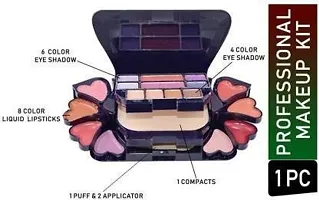 Color Series Makeup Kit (8 Eyeshadow, 1 Power Cake, 8 Lip Color, 2 Blusher)-thumb1