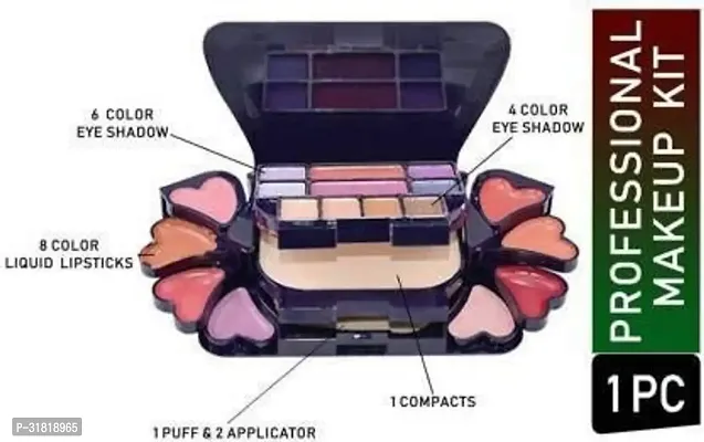 Color Series Makeup Kit (8 Eyeshadow, 1 Power Cake, 8 Lip Color, 2 Blusher)-thumb2