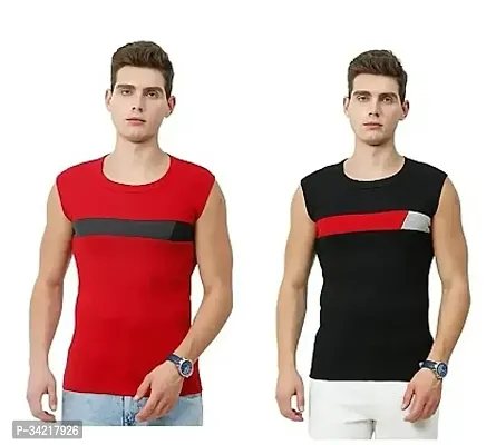 Stylish Cotton Gym Vest for Men, Pack of 2-thumb0