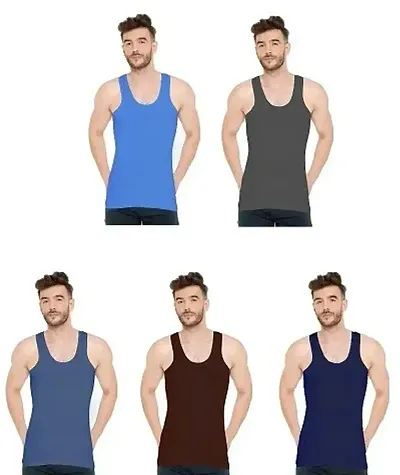 Mens Colour Vest Pack Of 5 (Lux Venus), Gents Colour Vest