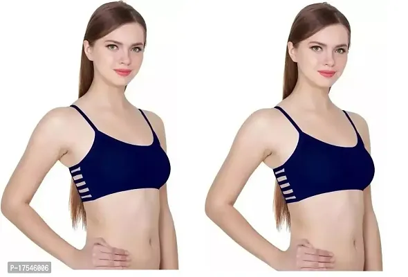 Stylish Multicoloured Cotton Solid Bras For Women Pack Of 2-thumb0