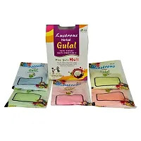 Vegetal Lustrous Natural Holi Colours Herbal Gulal; 400gm; Red, Pink, Green, Yellow, Blue - Pack of 5-thumb1