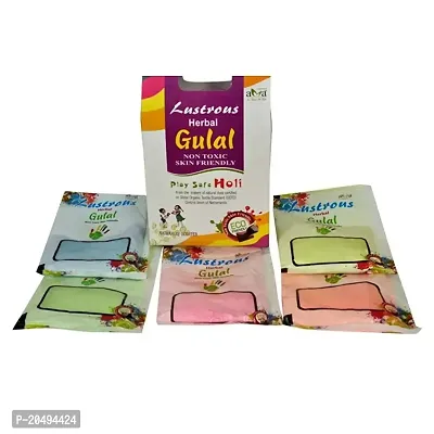 Vegetal Lustrous Natural Holi Colours Herbal Gulal; 400gm; Red, Pink, Green, Yellow, Blue - Pack of 5-thumb2