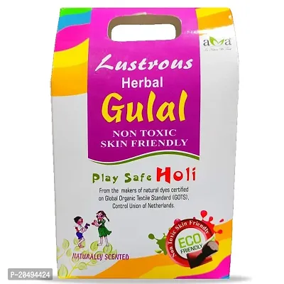 Vegetal Lustrous Natural Holi Colours Herbal Gulal; 400gm; Red, Pink, Green, Yellow, Blue - Pack of 5