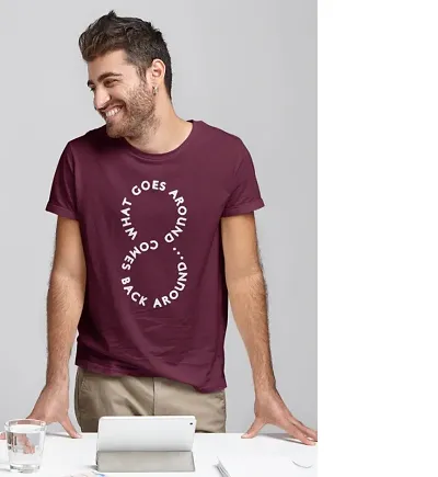 Cotton blend Short Sleeve Round Neck tees for Men