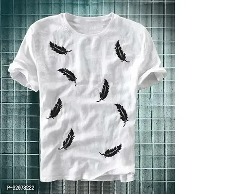 Stylish Cotton Blend Printed Tshirt for Men-thumb0