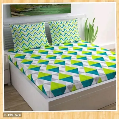 New Latest Combo 1 Double Bedsheet With Maching 2 Pillow cover New Colour-thumb0